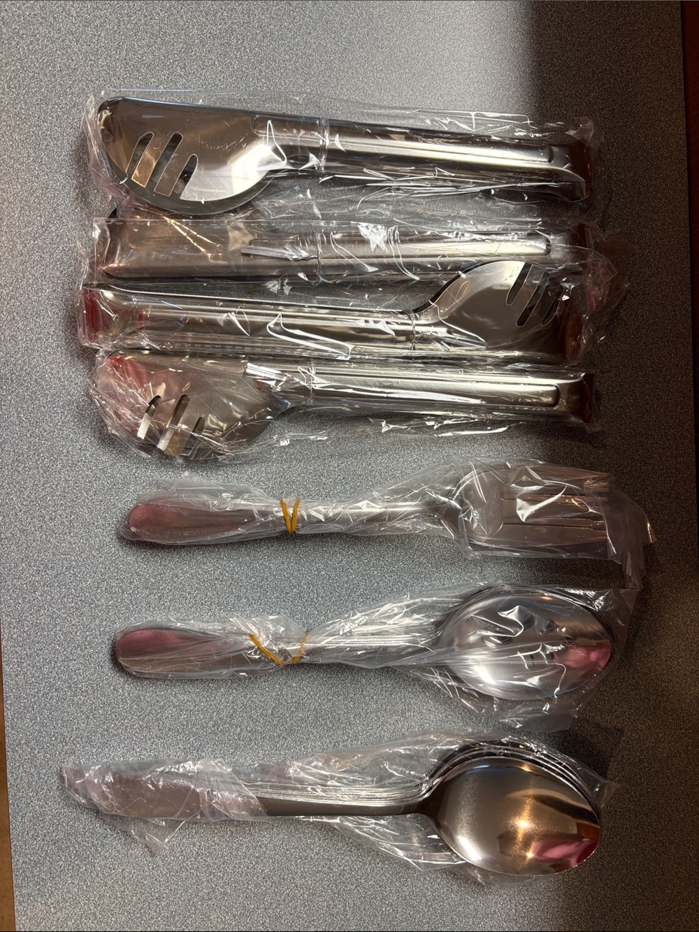 Polished Silver Stainless Steel Serving Spoon & Utensil Set